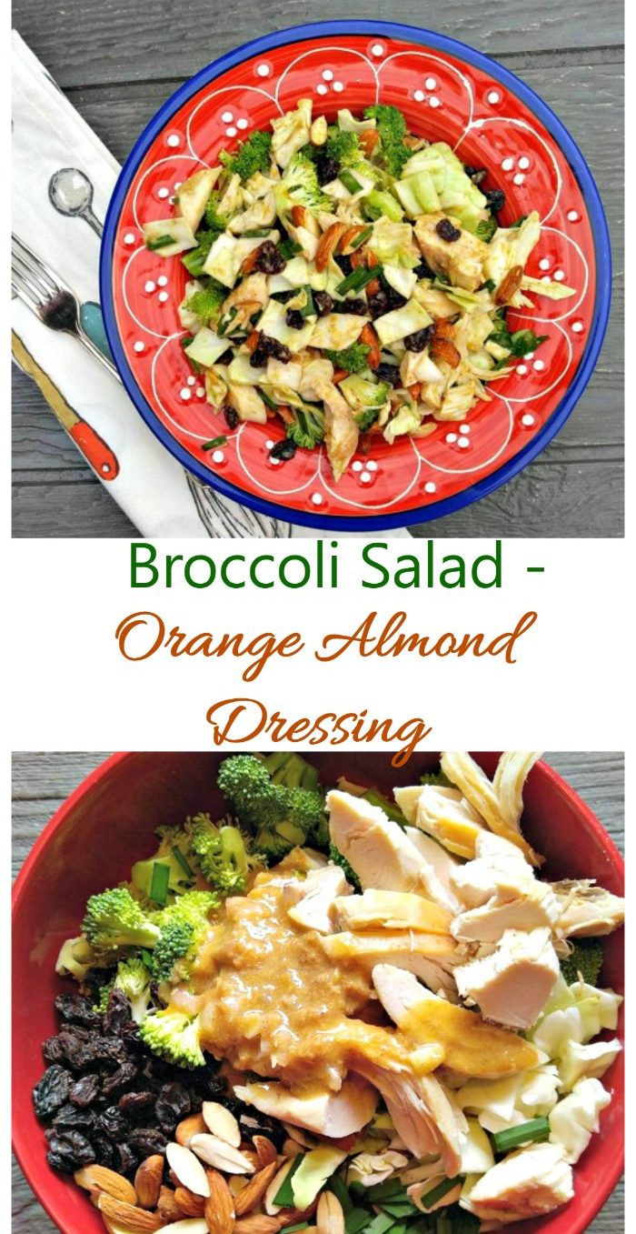 Broccolisalat med appelsin-mandel-dressing
