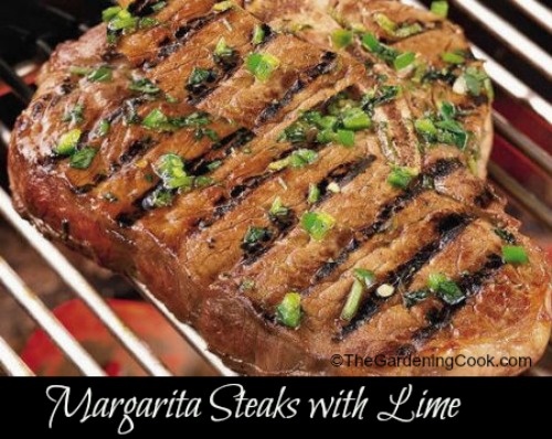 Margarita-steaks met koriander en lemmetjie