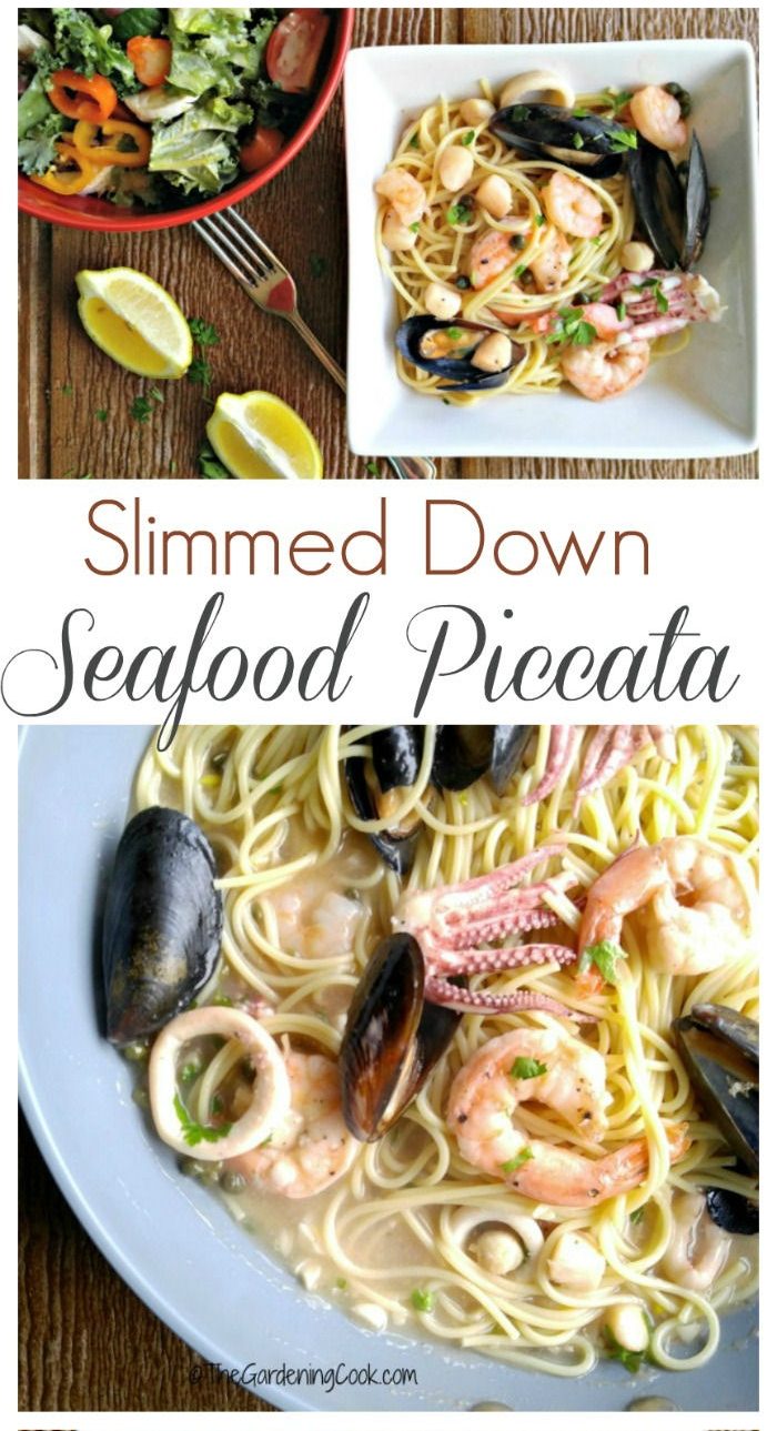 Leichte Meeresfrüchte Piccata mit Pasta