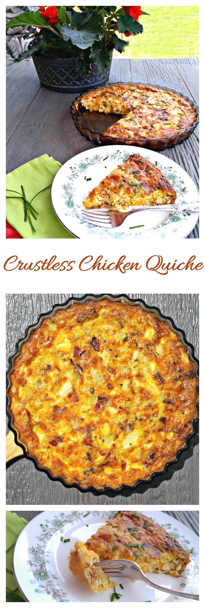 Crustless Chicken Quiche - Terveellinen ja kevyt aamiaisresepti