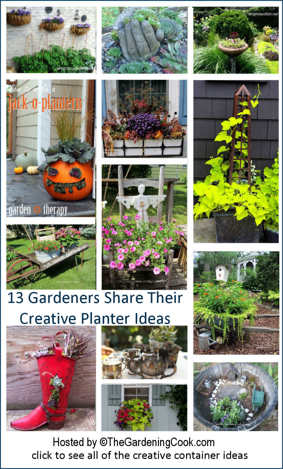 Creative Garden Planters – Garden Bloggers Deildu Creative Planter Hugmyndum