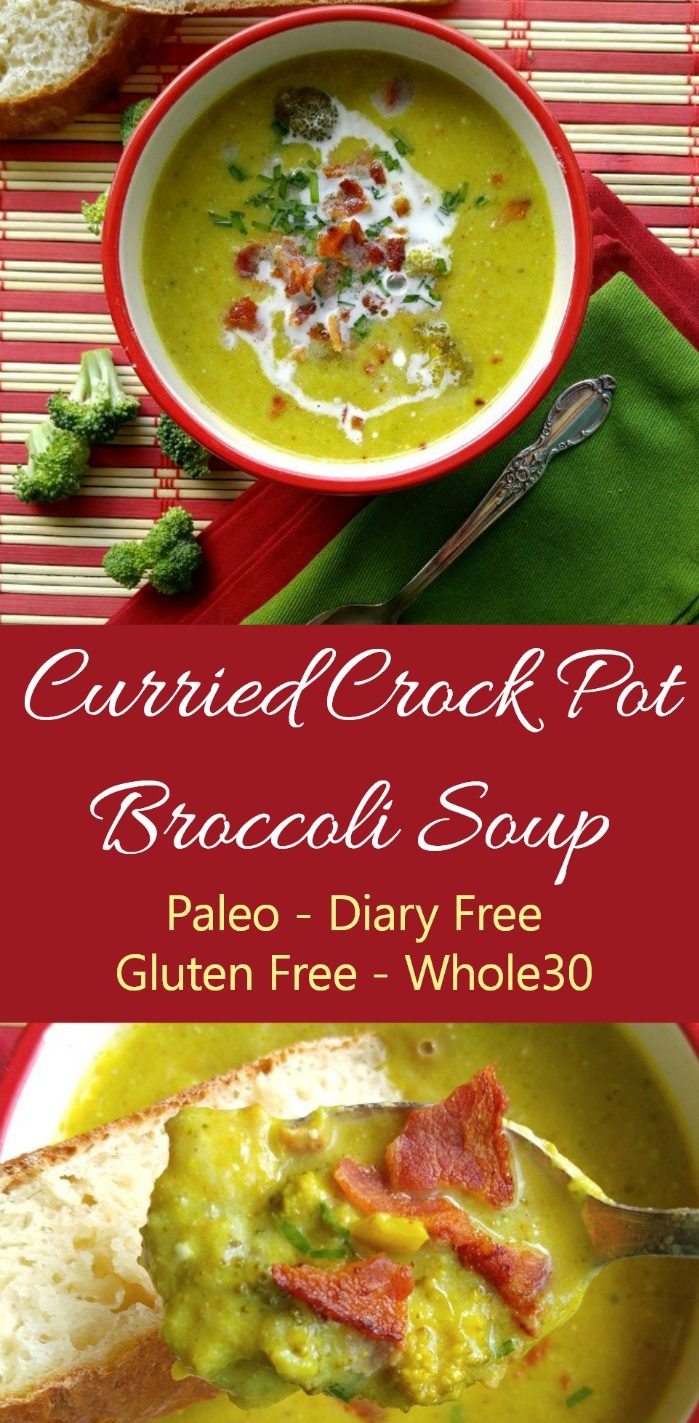 គុយរី Crock Pot ស៊ុបប្រូខូលី