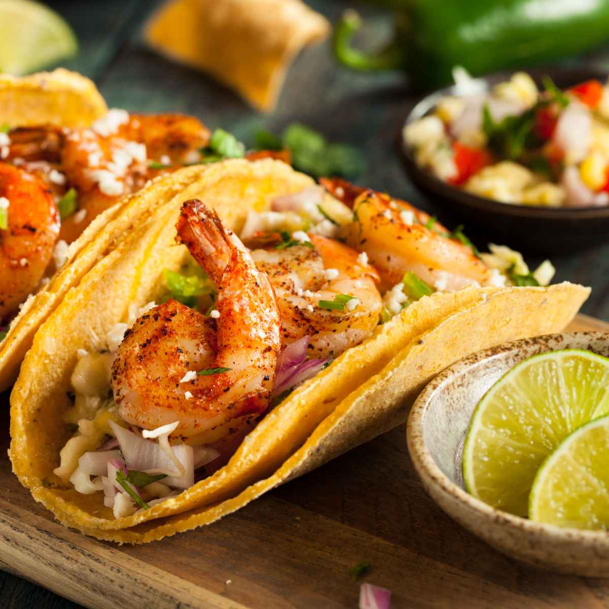 Fűszeres garnélarák Tacos káposzta Slaw - Cinco de Mayo Recept