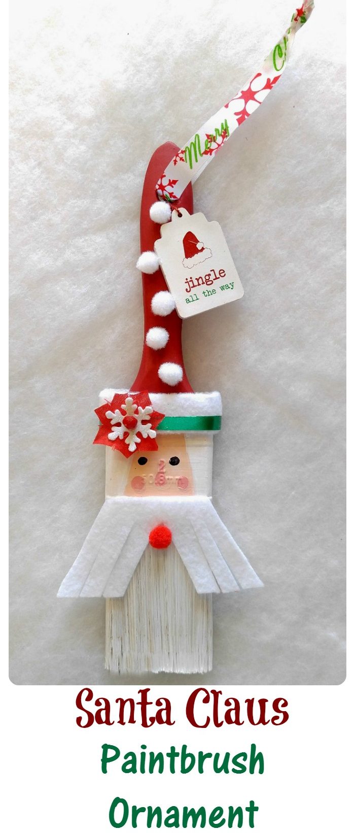 Santa Paint Brush Ornament - DIY Santa Claus Paintbrush Decoration