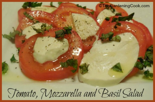 Salad Tomato a Mozzarella gyda Basil