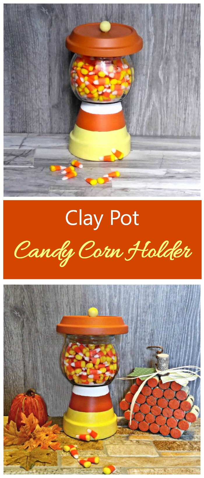Terracotta Candy Jar - Clay Pot Candy Corn Holder