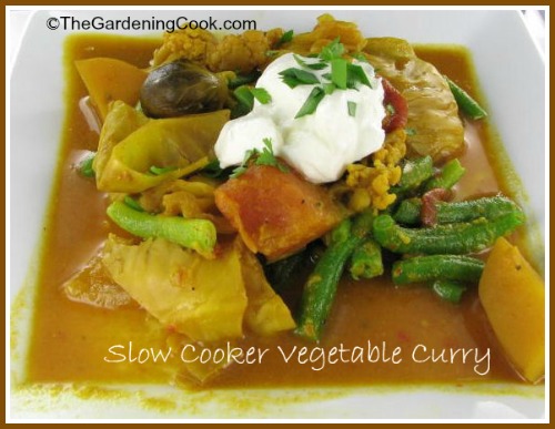 Slow Cooker Vegetable Curry with Chick Peas