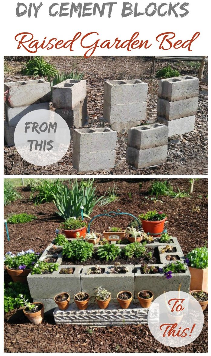 Cementové bloky Zvýšená záhradná posteľ