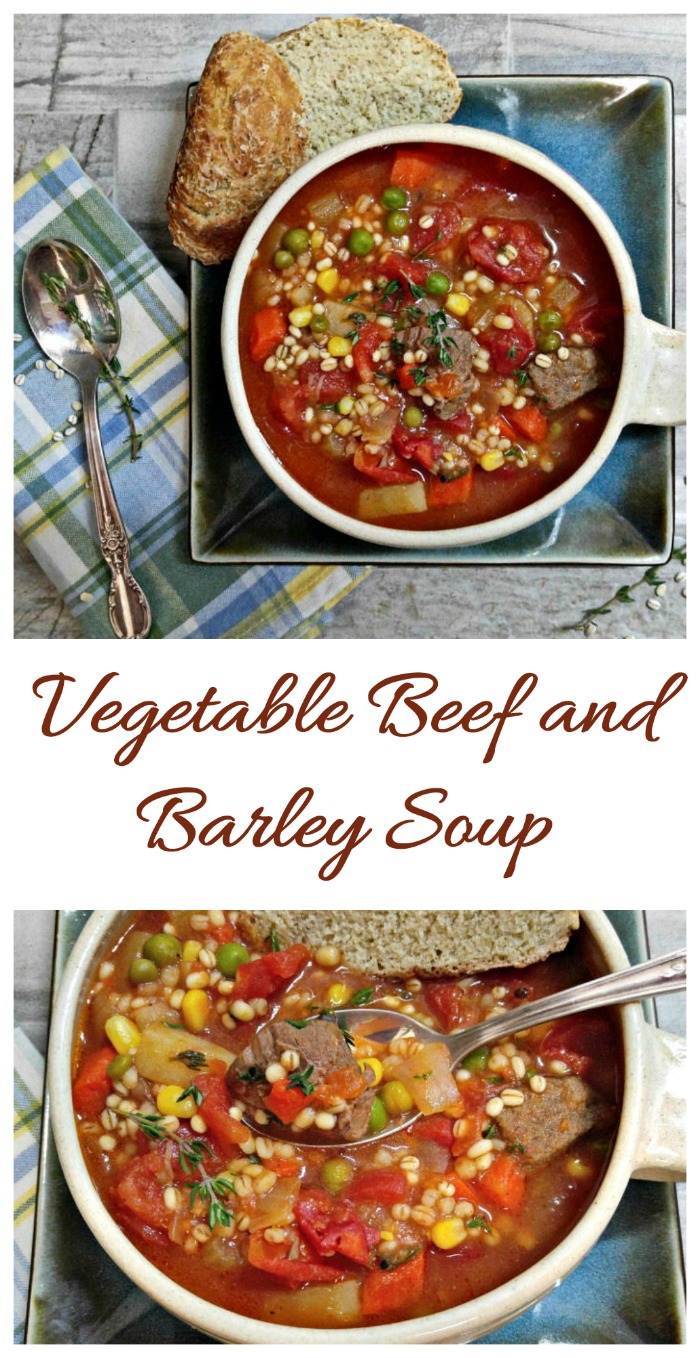 Vegetable Beef Barley Soup - (Slow Cooker) - Hearty Winter Meal