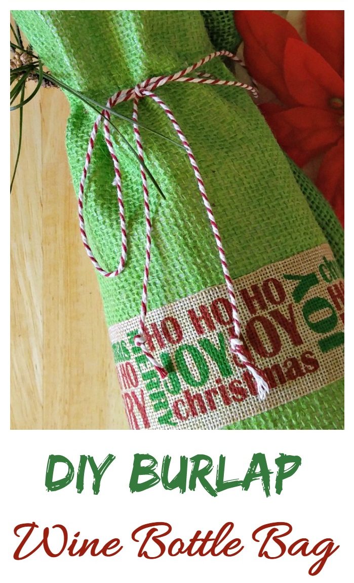 Burlap vyno butelių krepšys - lengva pasidaryk pats Kalėdų dovana