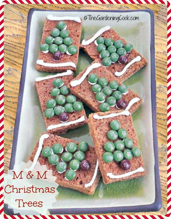 M &amp; amp; M Gingerbread Christmas Tree Cookies